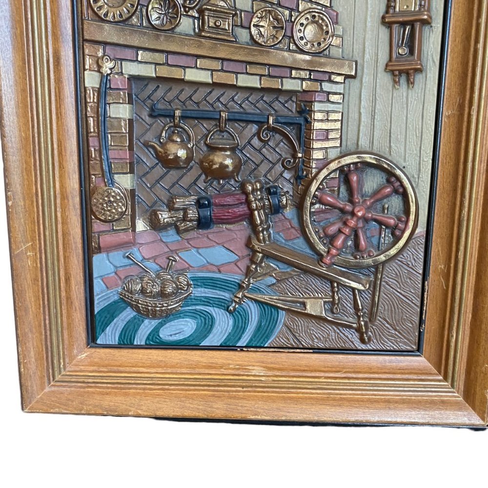 Vintage Hand Colored Turner Accessory Early American Scene 3D Wall Hangings Set - Picture 15 of 16